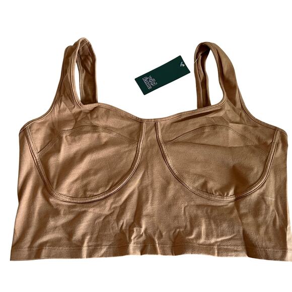 Wild Fable Women's Brown Bustier Cropped Tank Top - Size Small - NWT - Picture 1 of 6